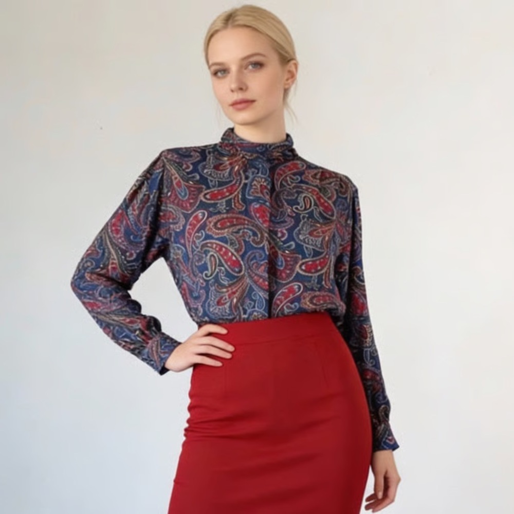 PENDLETON | Paisley Button Down Blouse Sz 12